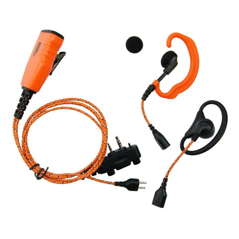  ProEquip PRO-U610LS/LA Orange tygkabel, 3-i-1 med 2 öronbyglar / Peltoranslutning - Orange PTT